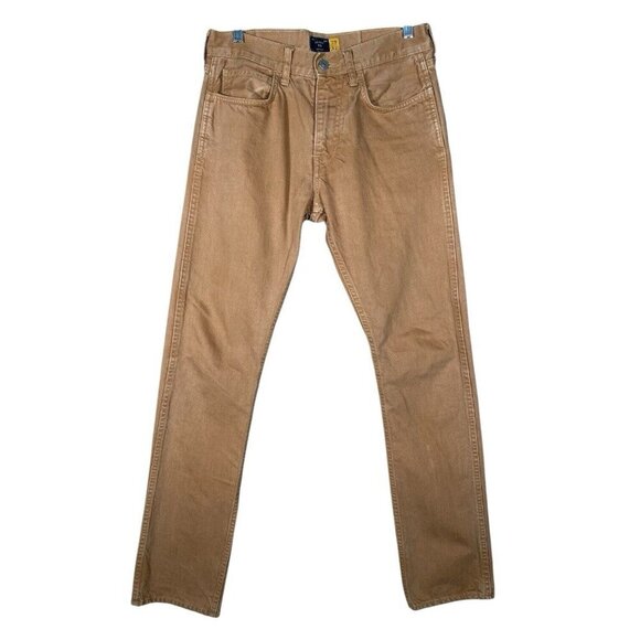 J Crew 770 Jeans Mens 29x32 Garment Dyed Cotton Tan Dusty Camel Straight Fit